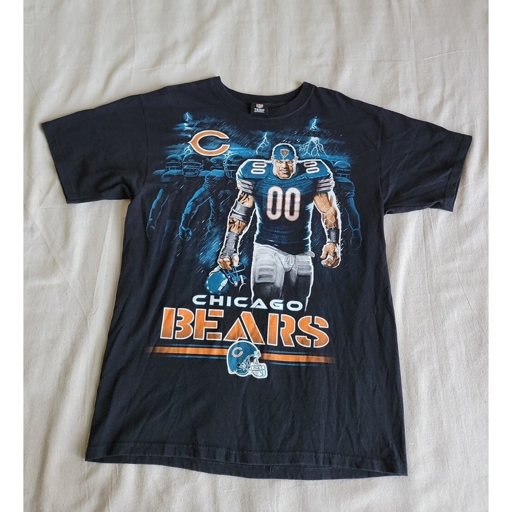 NFL Team Apparel Mens Chicago Bears XL T Shirt‎ Lightning Graphic Football READ